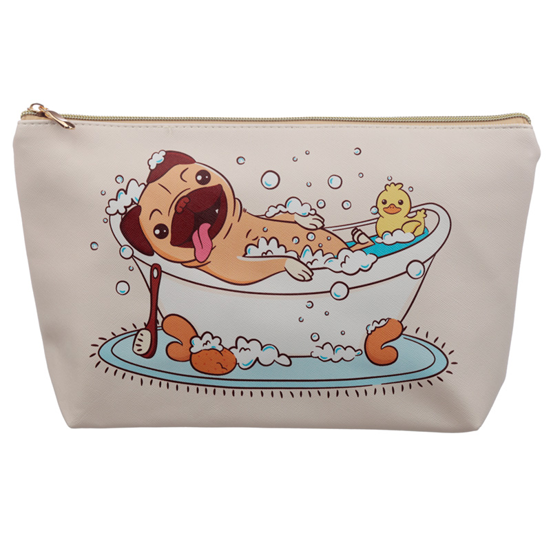 Mopps der Mops Hund Großer PVC Waschbeutel