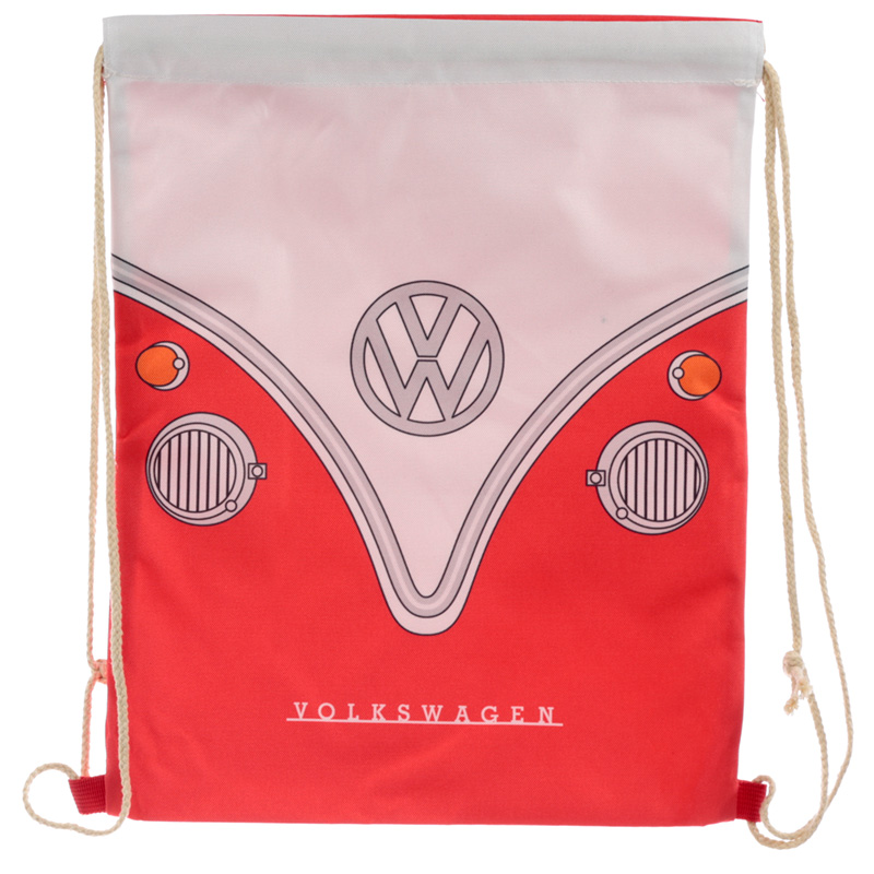 Volkswagen Bulli VW Bus T1 Roter Kordelzugbeutel