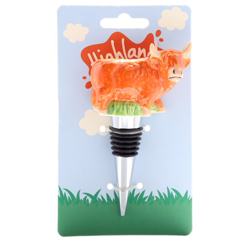 Highland Coo Kuh Flaschenverschluss aus Keramik (pro Stück)