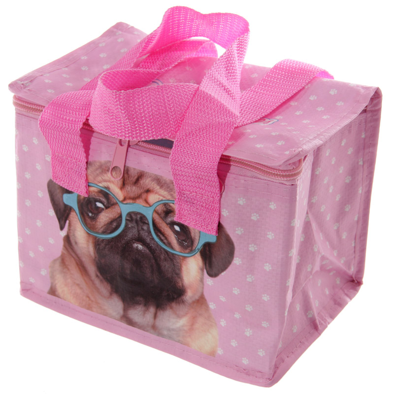 Jack Evans Rosa Mops gewebte Kühltasche Lunchbox 
