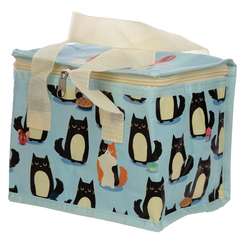 Feline Fine Katze Design gewebte Kühltasche Lunchbox 