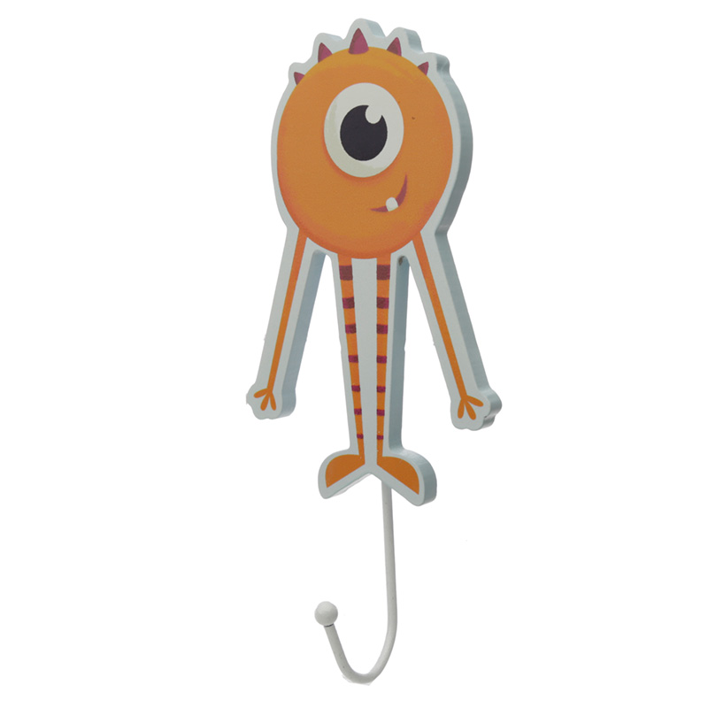 Oranges Monster Monstarz Wandhaken aus Holz