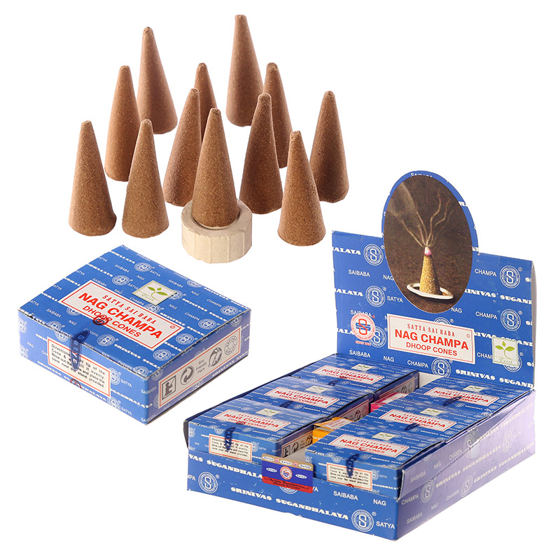 01431 Satya Sai Baba Nag Champa Dhoop Räucherkegel (pro Verpackung)