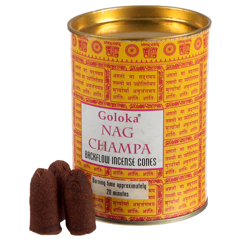 Goloka Backflow Rückfluss Nag Champa Räucherkegel (pro Verpackung)