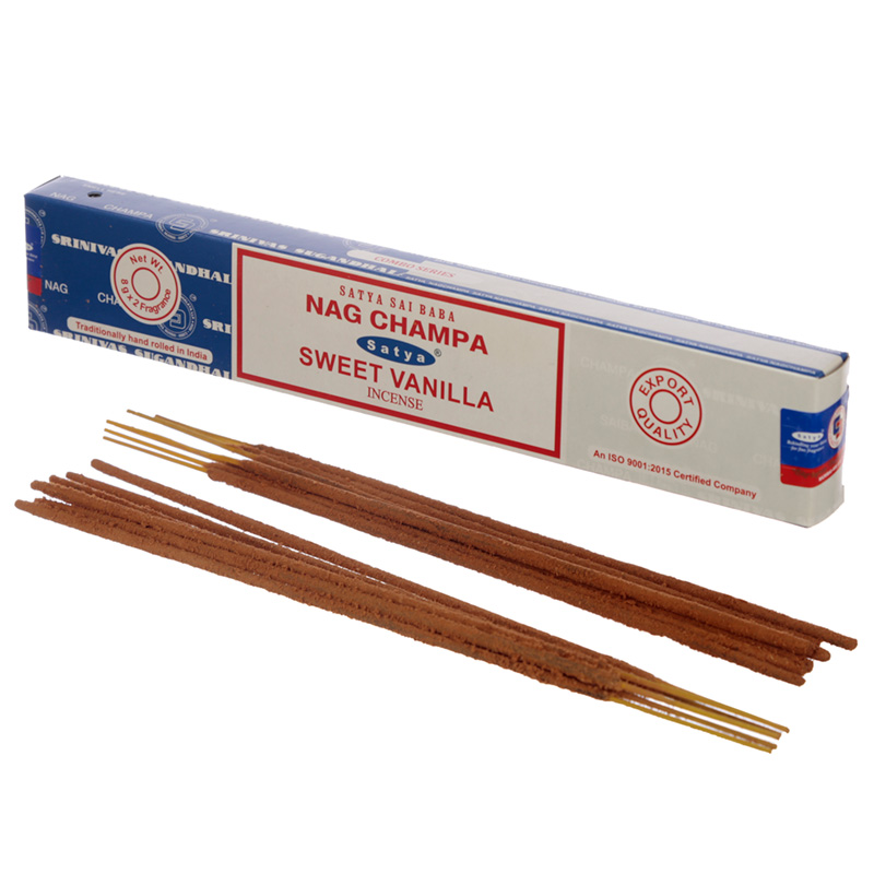 01337 Satya Nag Champa & Süße Vanille Räucherstäbchen (pro Verpackung)