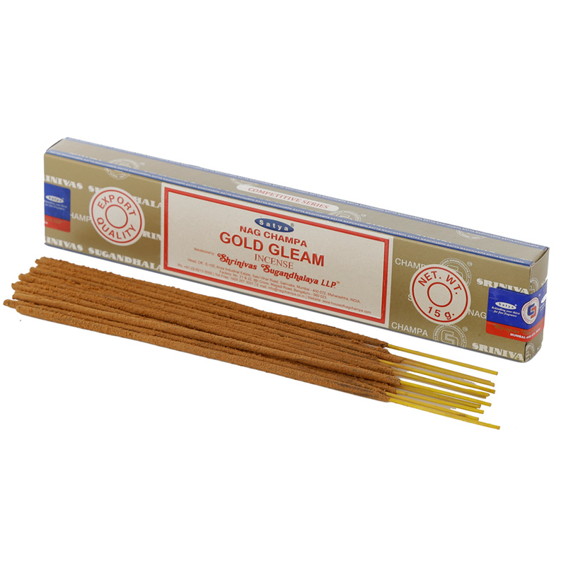 01354 Satya Gold Glanz Nag Champa Räucherstäbchen (pro Verpackung)