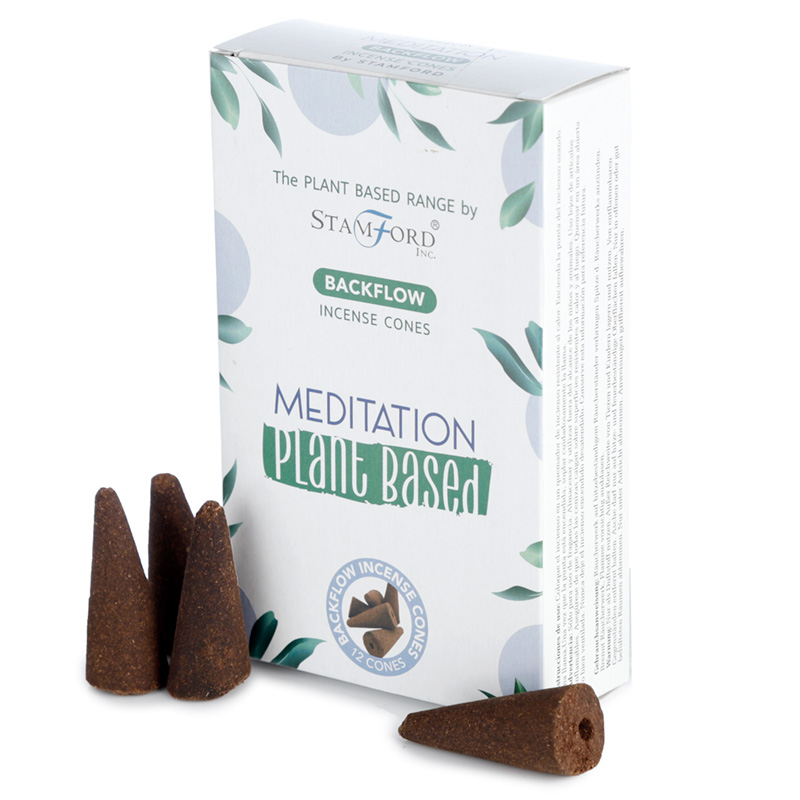 46443 Stamford pflanzenbasierte Backflow Rückfluss Räucherkegel - Meditation (pro Verpackung)