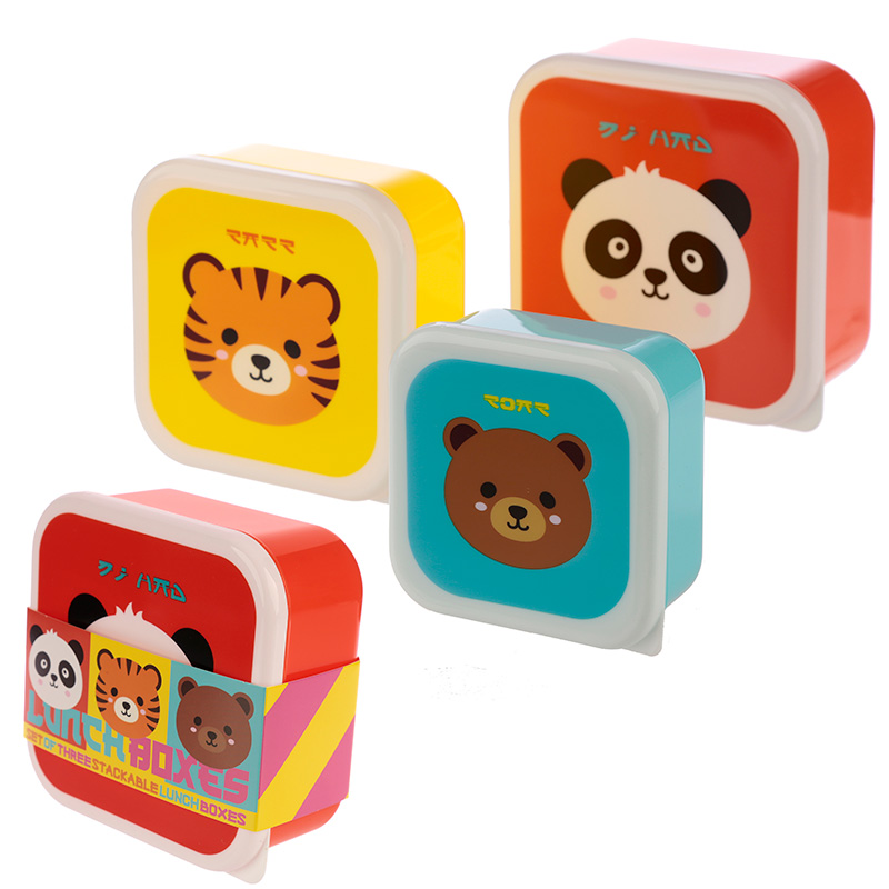 Adoramals niedliche Tiere Lunchboxen Brotdosen 3er Set S/M/L