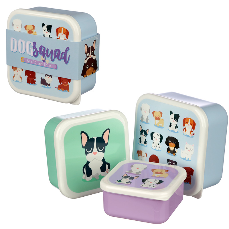 Dog Squad Hunde Lunchboxen Brotdosen 3er Set S/M/L