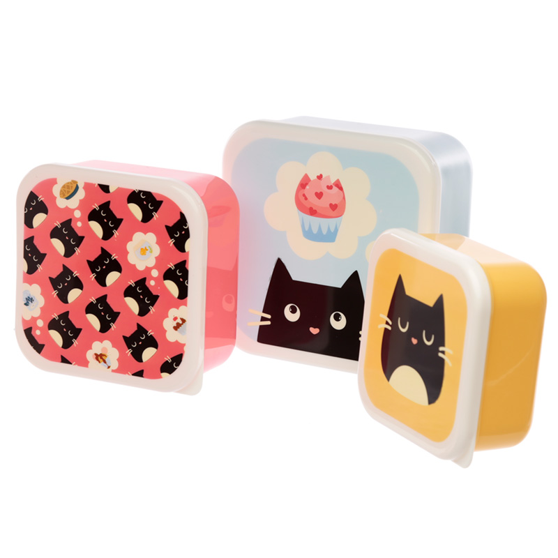 Feline Fine Katze Lunchboxen Brotdosen 3er Set M/L/XL