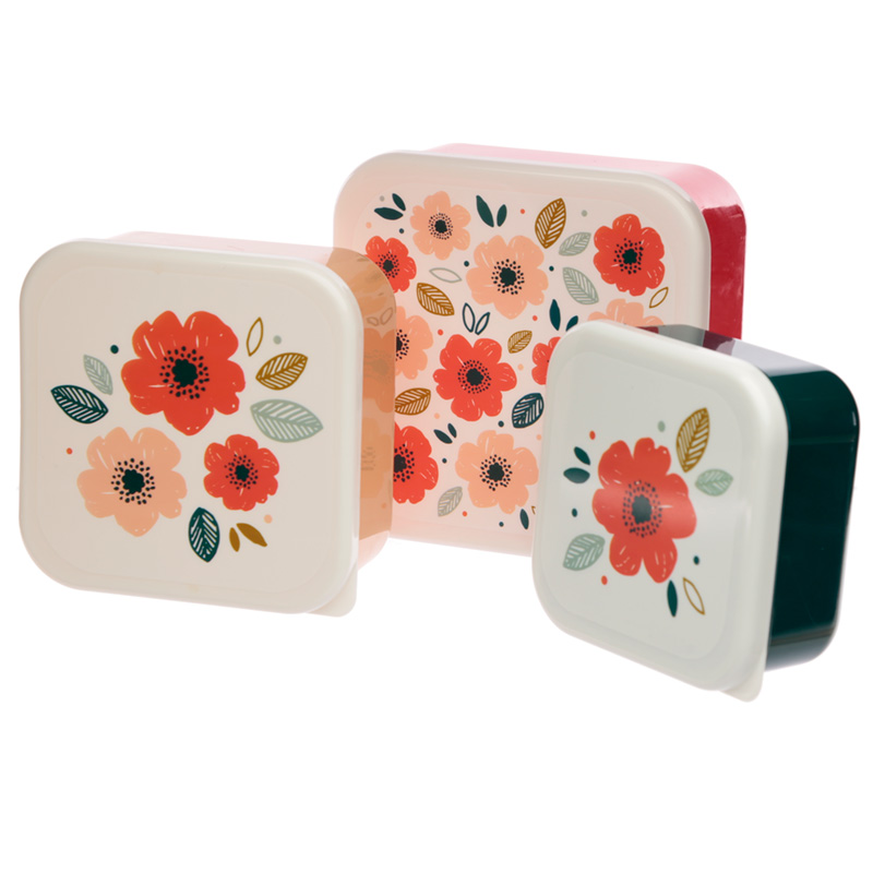 Poppy Fields Mohn Lunchboxen Brotdosen 3er Set M/L/XL