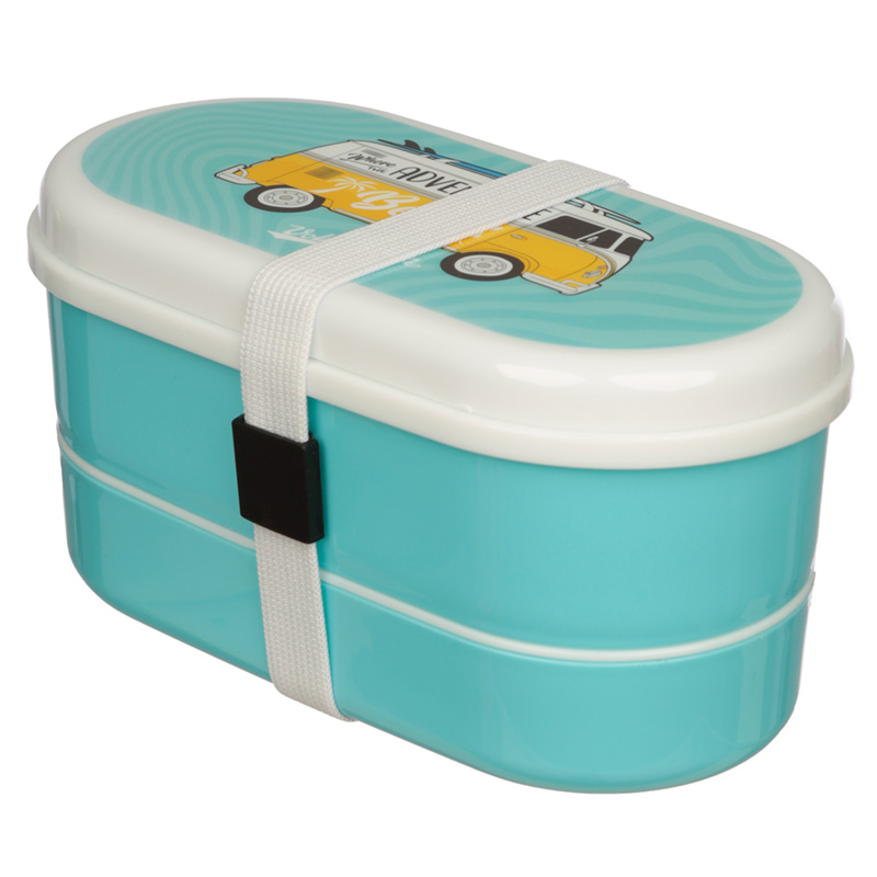 Volkswagen VW T1 Bulli Surf Bento Box Lunchbox mit Gabel & Löffel