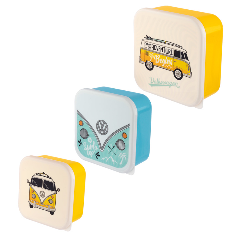 Surf Adventure Volkswagen VW T1 Bulli Lunchboxen Brotdosen 3er Set M/L/XL