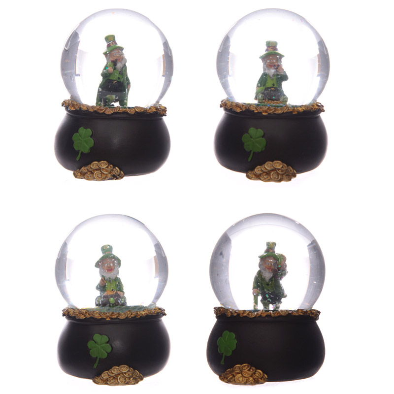 Irischer Kobold und Goldtopf Schneekugel (pro Stück)