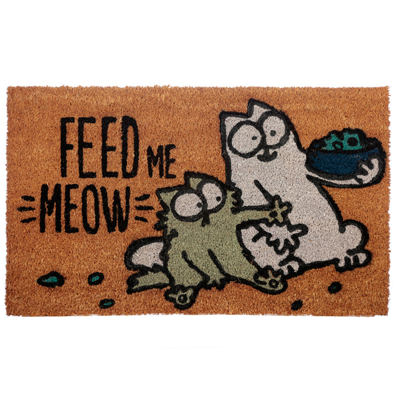 Simon's Cat Feed Me Meow Katzen Türmatte aus Kokosfaser