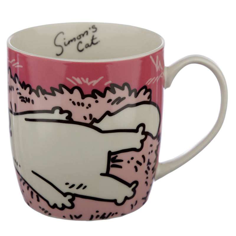 Simon's Cat Katze rosafarbene Tasse aus Porzellan