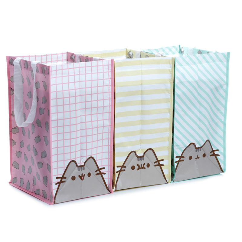 Pusheen die Katze Recycling-Beutel / Wäschetasche aus recycelten Plastikflaschen RPET 3er-Set