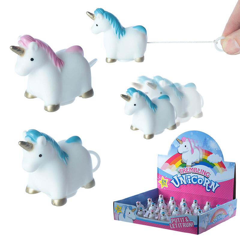 Zittererndes Einhorn Spielzeug mit Rückziehmotor (pro Stück)