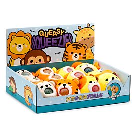 Queasy Squeezies Adoramals Plüsch Quetscht-Spielzeug (Affe/Tiger/Löwe/Giraffe)