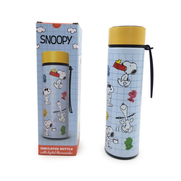 Peanuts Snoopy & Woodstock Isolierflasche mit Digital-Thermometer 450ml