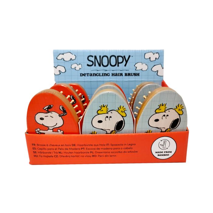 Peanuts Snoopy & Woodstock Ovale Bambus-Haarbürste