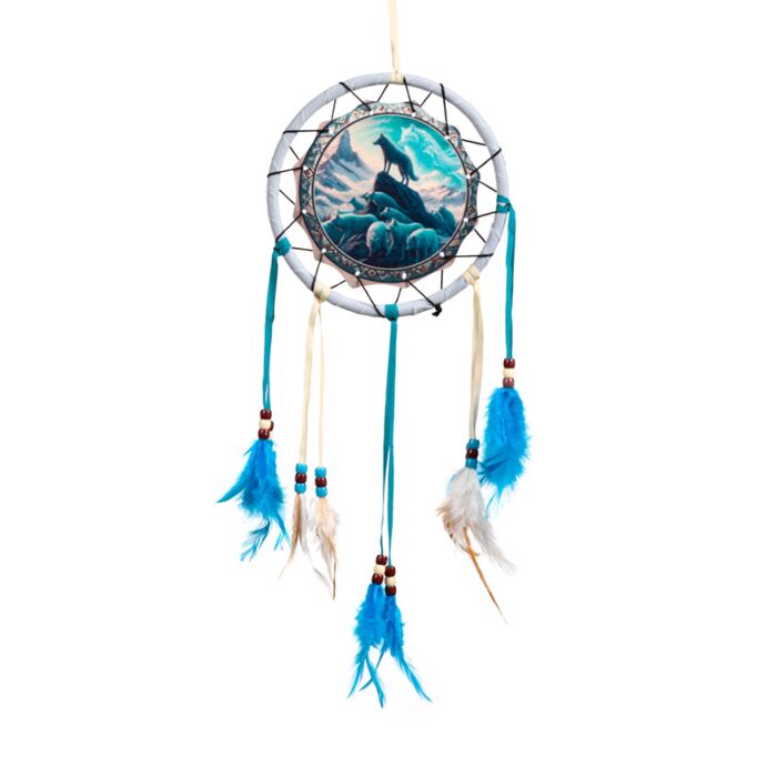 Geist des Wolfrudels Traumfänger 16cm