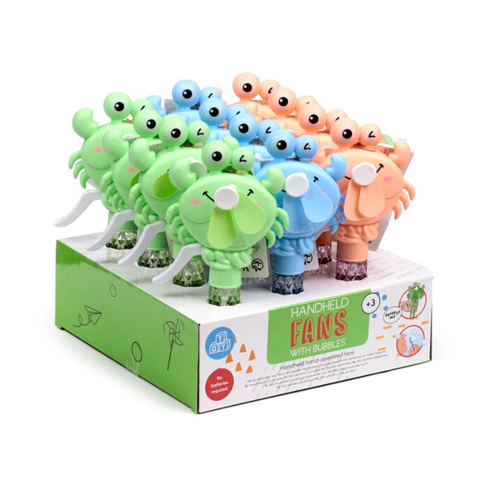FANS Krabbe Handventilator mit Seifenblasen