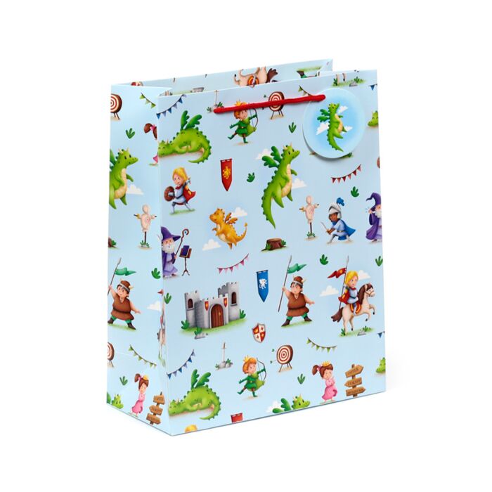 Ritter & Drachen Geschenktasche Groß