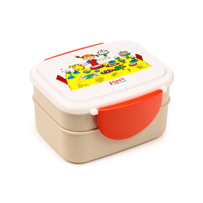 Pippi Longstocking Pippi Langstrumpf Stapelbare Bentobox mit Besteck & Clipverschluss