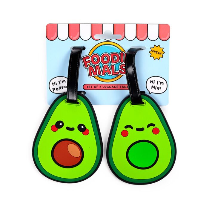 Foodiemals Avocado PVC-Kofferanhänger 2er-Set