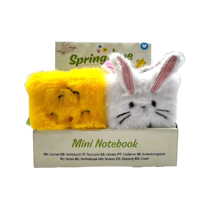 Springtime Frühling Küken & Hasen Plüsch-Notizbuch Mini A7