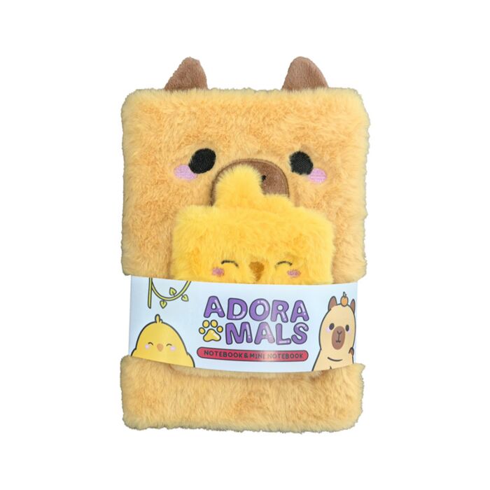 Capybara Wasserschwein Plüsch-Notizbuch mit Tasche & Mini-Notizbuch