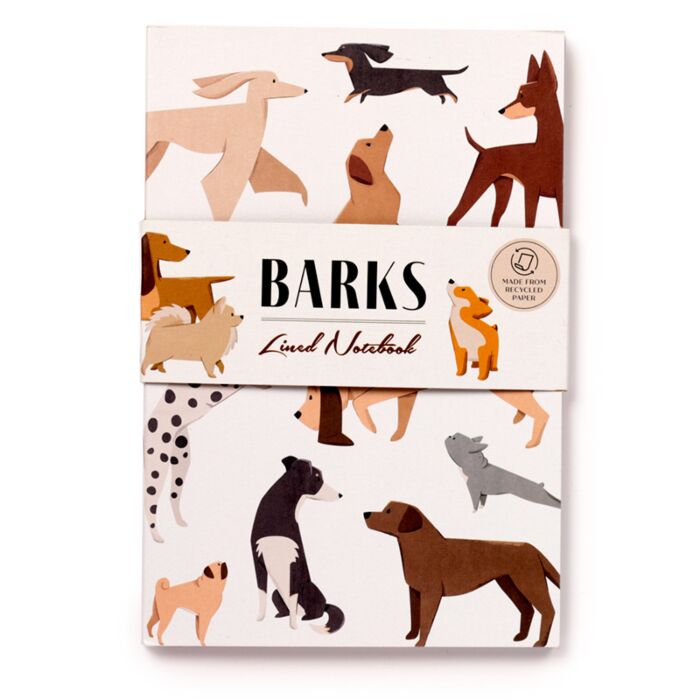 Barks Hund liniertes A5-Notizbuch aus Recyclingpapier