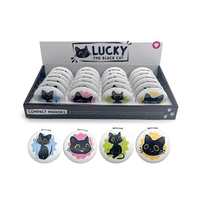 Lucky the Black Cat Katze Taschenspiegel