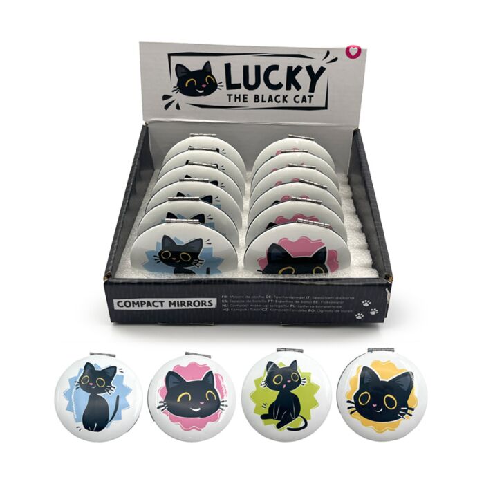 Lucky the Black Cat Katze Taschenspiegel