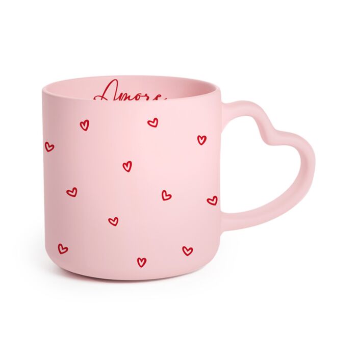 Amore Herzen Porzellanbecher mit Griff in Herzform