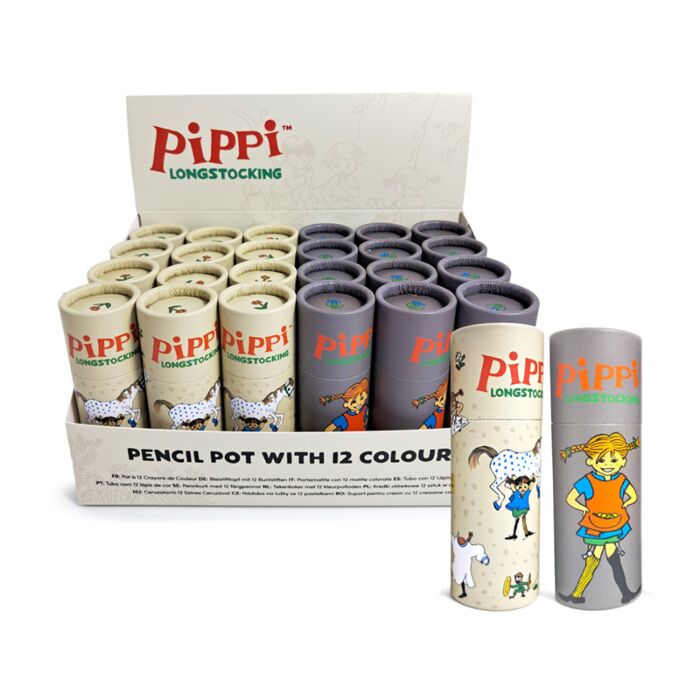 Pippi Longstocking Pippi Langstrumpf Bleistifttopf mit 12 Buntstiften