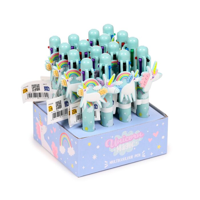 Unicorn Magic Einhorn Mehrfarbiger Kugelschreiber mit Anhänger (6 Farben)