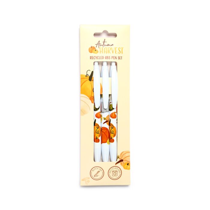 Autumn Harvest Herbst Kürbis Recycelte ABS  Kugelschreiber 3er-Set