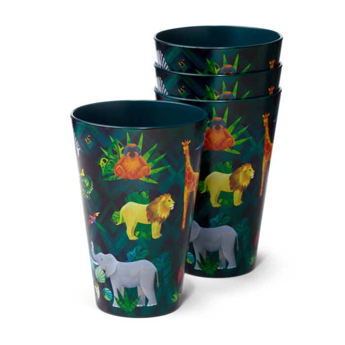Animal Kingdom Tierwelt 4er Set Picknickbecher  RPET 450ml