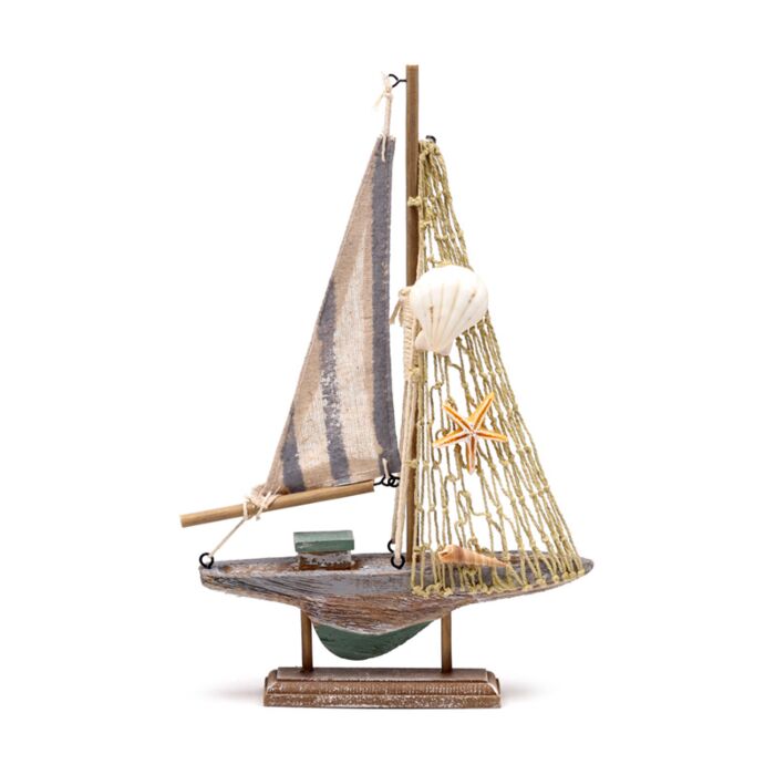 Strand-Souvenir - Segelboot gestreifter Stoff
