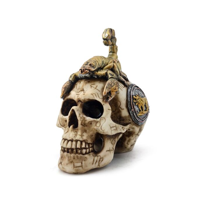 Totenkopf mit Skorpion-Ornament