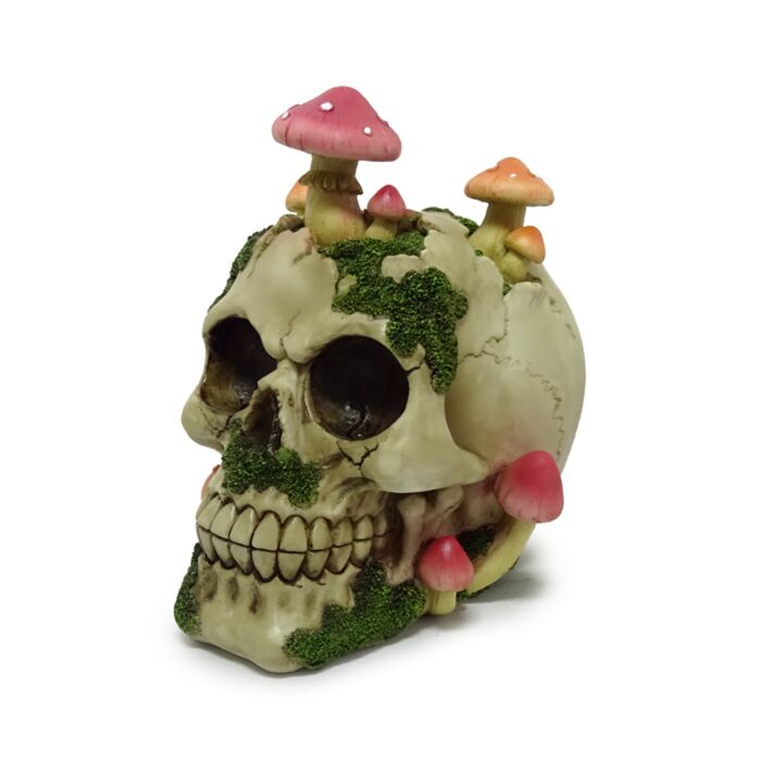 Totenkopf mit Fliegenpilzen & Moos