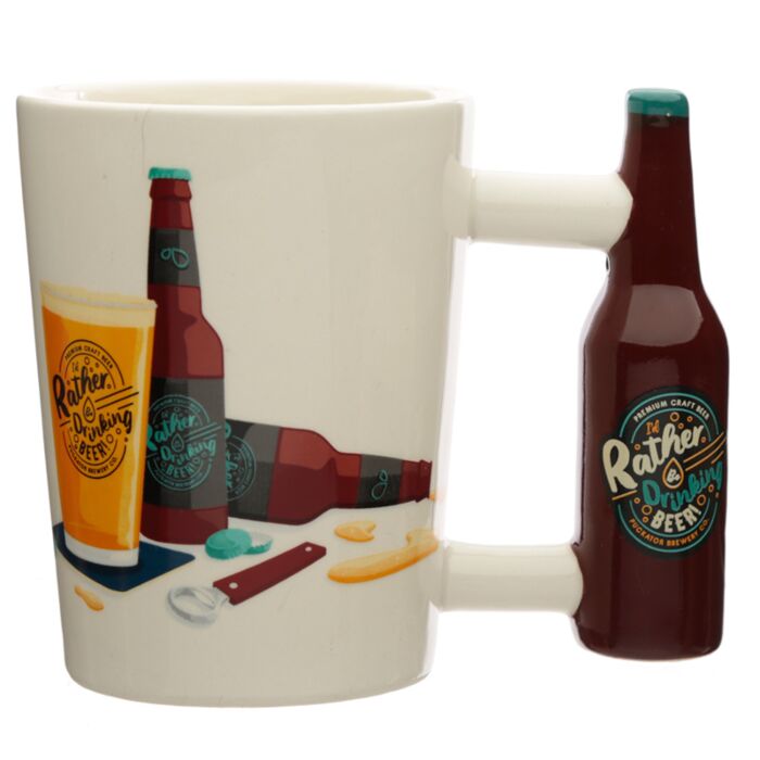 I'd Rather Be Drinking Beer Bier geformter Henkel Tasse  