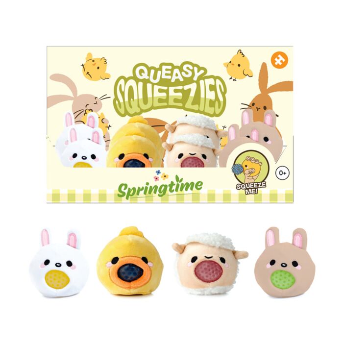 Queasy Squeezies Springtime Frühling Hasen, Küken & Lamm Plüsch Quetsch-Spielzeug