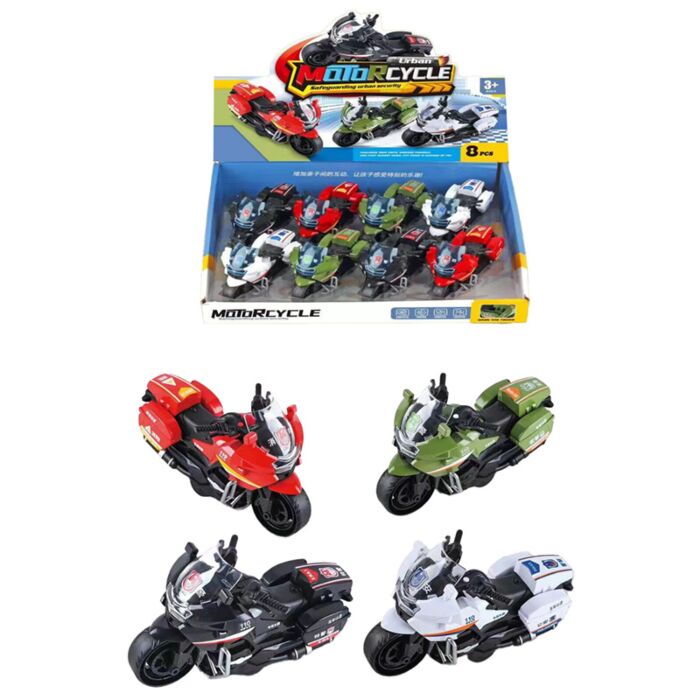 Push/Pull Motorrad Action-Spielzeug mit Reibungsantrieb 