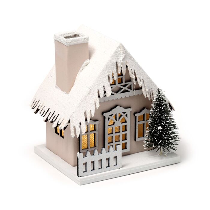 Weihnachten Haus schneebedeckt LED Dekoration