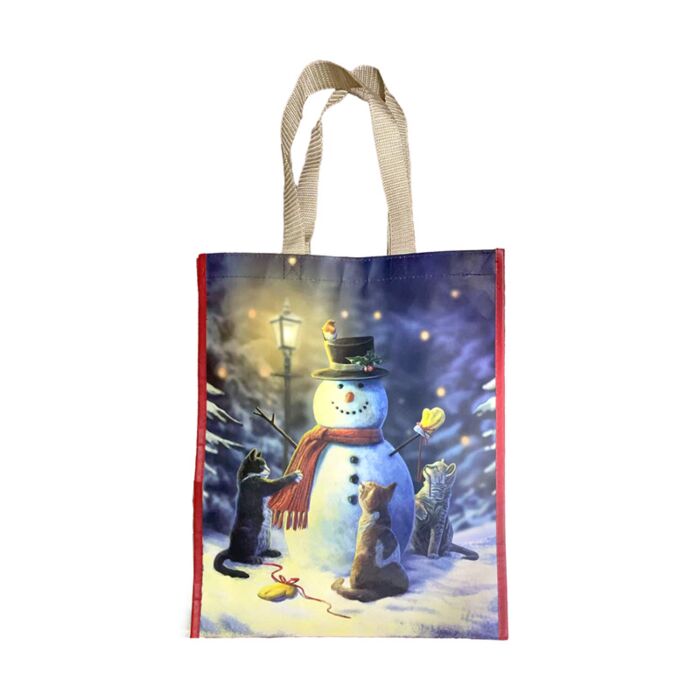 Lisa Parker Weihnachten Katzen & Schneemann Wiederverwendbare Einkaufstasche