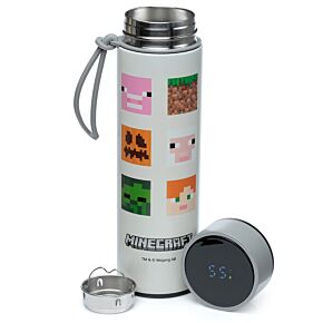 Minecraft Faces Trinkflasche mit Digital Thermometer