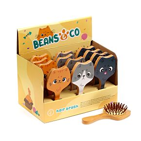 Beans & Co. Katzen Katzengesichter Bambus-Haarbürste